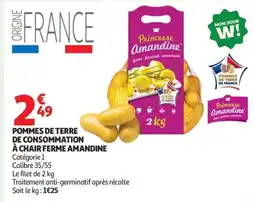 Auchan Pommes de terre de consommation à chair ferme amandine offre