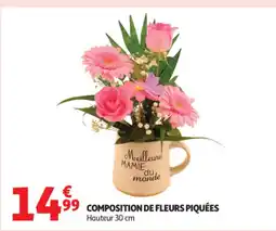 Auchan Composition de fleurs piquées offre
