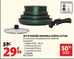 Auchan ACTUEL Set à poignée amovible 6 pièces offre