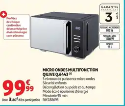Auchan QILIVE Micro ondes multifonction q.6443 offre
