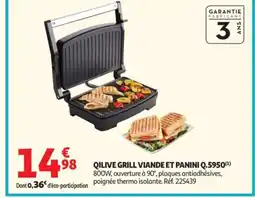 Auchan QILIVE Grill viande et panini q.5950 offre