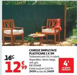 Auchan Canisse simple face plasticane offre