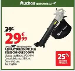 Auchan Aspirateur souffleur télescopique 3000 w offre