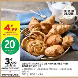 Intermarché Hyper Assortiment de viennoiseries pur beurre x9 offre