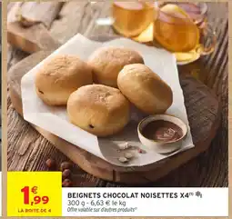 Intermarché Hyper Beignets chocolat noisettes x4 offre