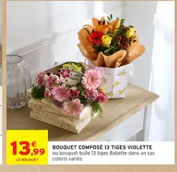 Intermarché Hyper Bouquet composé 13 tiges violette offre