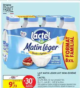 Intermarché Hyper LACTEL Lait matin léger uht demi-écrémé offre