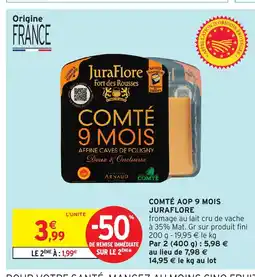 Intermarché Hyper JURAFLORE Comté aop 9 mois offre