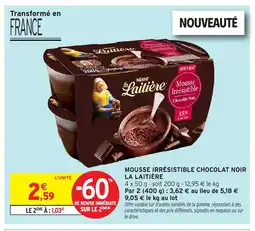 Intermarché Hyper LA LAITIÈRE Mousse irrésistible chocolat noir offre