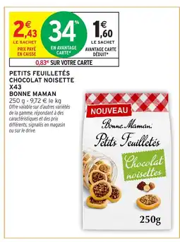Intermarché Hyper BONNE MAMAN Petits feuilletés chocolat noisette x43 offre