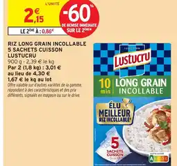 Intermarché Hyper LUSTUCRU Riz long grain incollable 5 sachets cuisson offre