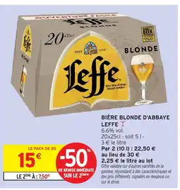 Intermarché Hyper LEFFE Bière blonde d'abbaye offre