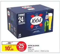 Intermarché Hyper 1664 Bière blonde offre