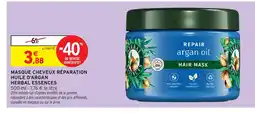 Intermarché Hyper HERBAL ESSENCES Masque cheveux réparation huile d'argan offre