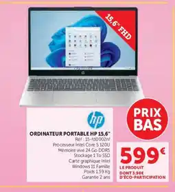 Super U HP Ordinateur portable 15,6" offre