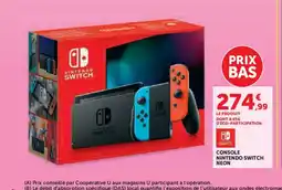 Super U NINTENDO SWITCH Console neon offre