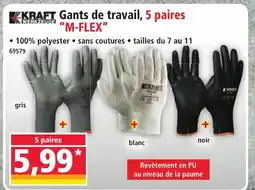Norma KRAFT Gants de travail, 5 paires offre