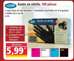 Norma MULTITEC Gants en nitrile, 100 pièces offre