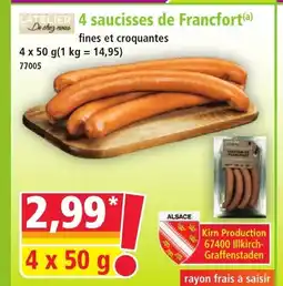 Norma 4 saucisses de Francfort offre
