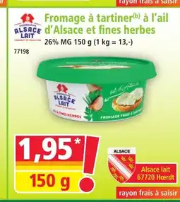 Norma ALSACE LAIT Fromage à tartiner à l'ail d'Alsace et fines herbes offre