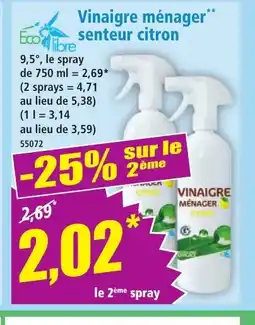 Norma ECO LIBRE Vinaigre ménager senteur citron offre
