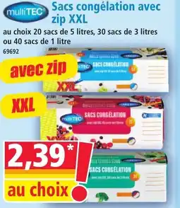 Norma MULTITEC Sacs congélation avec zip XXL offre