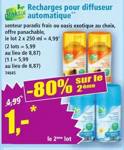 Norma PRAKTIX Recharges pour diffuseur automatique offre