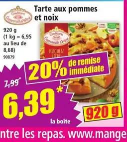 Norma Tarte aux pommes et noix offre