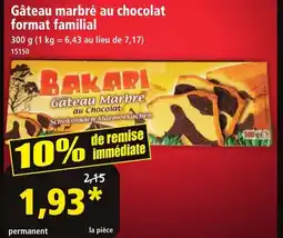 Norma Gâteau marbré au chocolat format familial offre