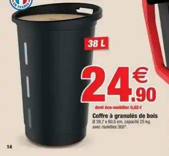 Bazarland Coffre à Granulés De Bois offre