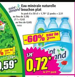 Norma SAINT AMAND Eau minérale naturelle bouchon plat offre
