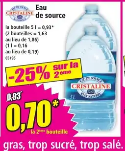 Norma CRISTALINE Eau de source offre