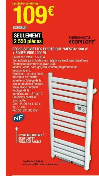 Brico Dépôt Sèche-serviettes électrique offre