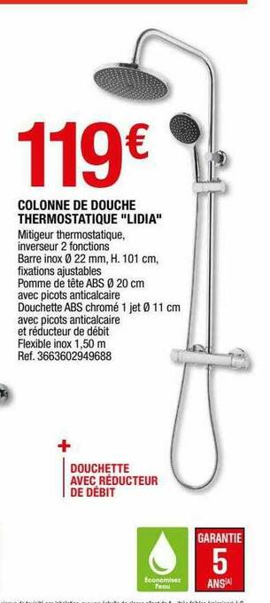 Brico Dépôt Colonne De Douche Thermostatique offre