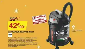 Bricomarché Aspirateur Quattro 4 En 1 Lavor offre