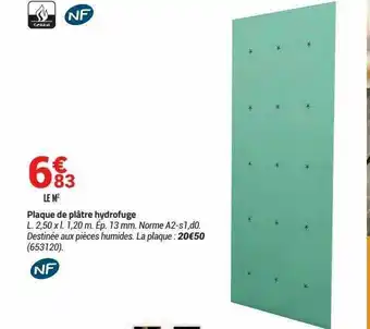 Bricorama Plaque De Plâtre Hydrofuge offre