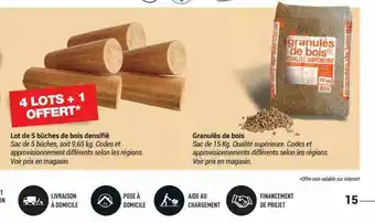 Bricorama Lot De 5 Bûches De Bois Densifié, Granulés De Bois offre
