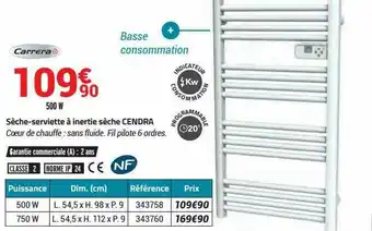 Bricorama Sèche-serviette à Inertie Sèche Cendra offre