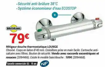 Bricorama Mitigeur Douche Thermostatique Lounge offre