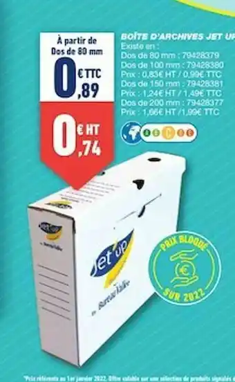 Bureau Vallée Boîte D'archives Jet Up offre