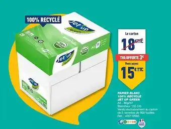 Bureau Vallée Papier Blanc 100% Recyclé Jet Up Green offre