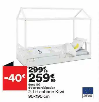 BUT Lit Cabane Kiwi 90x190 Cm offre