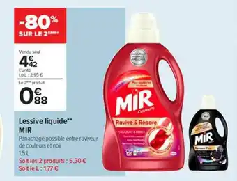 Carrefour Contact Lessive Liquide Mir offre