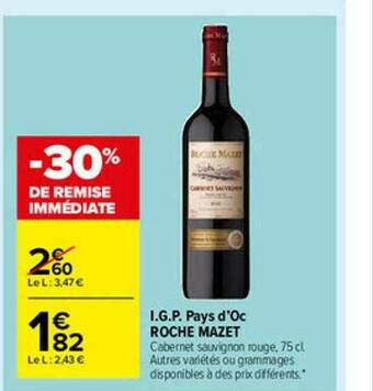 Carrefour Market I.g.p. Pays D'oc Roche Mazet offre