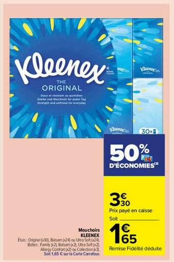 Carrefour Market Mouchoirs Kleenex offre