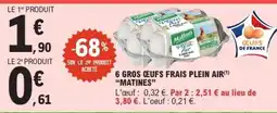 E.Leclerc 6 Gros Œufs Frais Plein Air Matines offre