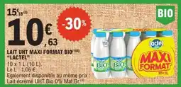 E.Leclerc Lait UHT Maxi Format Bio Lactel offre