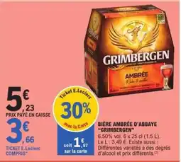 E.Leclerc BIÈRE AMBRÉE D'ABBAYE 'GRIMBERGEN' offre