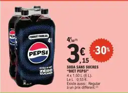 E.Leclerc Soda Sans Sucres 'Diet Pepsi' offre
