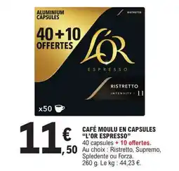 E.Leclerc Café moulu en capsules “L’OR Espresso” offre